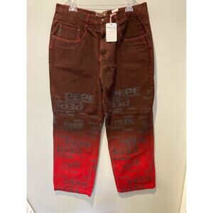 Pepe Jeans London Men's Burgundy & Red NWT Y2K Vintage Denim